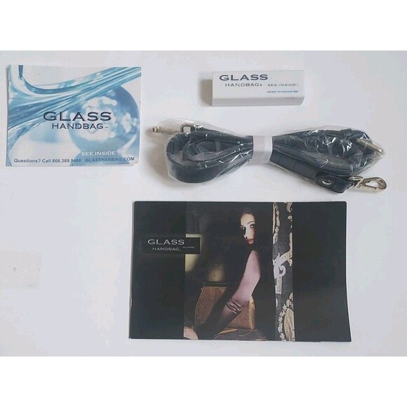 NWT GLASS Handbags "Boss Lady" Black Alligator Vegan Leather W/Interior Light! - Picture 8 of 12